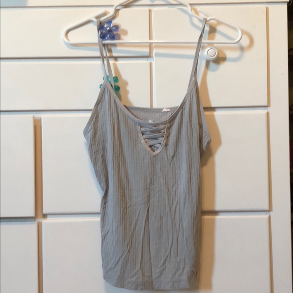 PacSun Grey Ribbed Tank Top